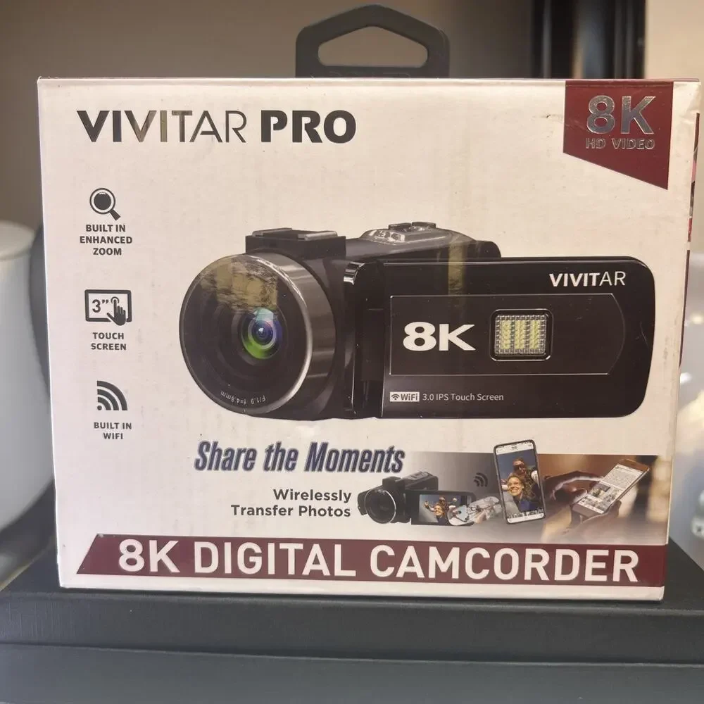 Vivitar 8K Camcorder Record Events 64MP 3 Touchscreen WiFi 18x Zoom Night Vision